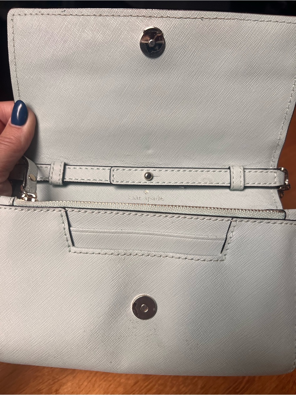 kate spade Saffiano Leather Crossbody with Gold Chain - Picture 7 of 11